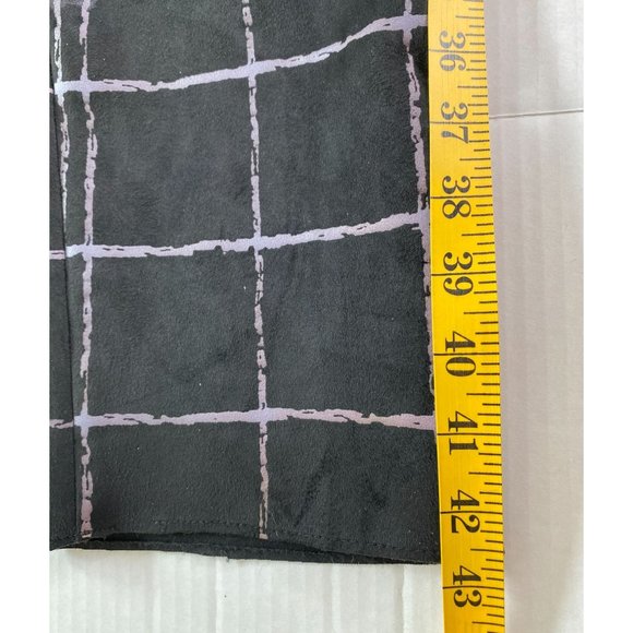 Women’s Faux Suede Black and Purple Windowpane Plaid Ankle Pants XL Stretch - Picture 5 of 9